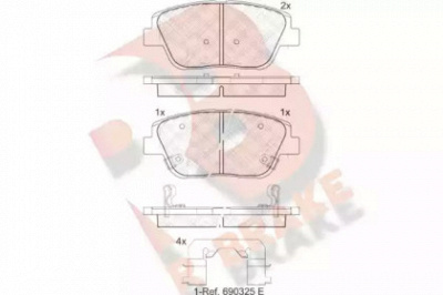 R BRAKE rb2136 -  Комплект тормозных колодок, дисковый тормоз